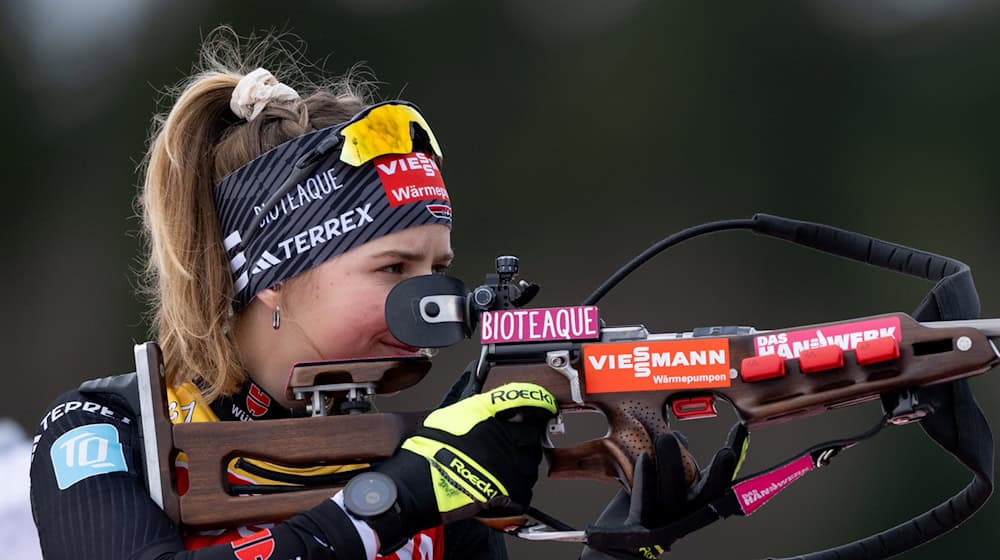 Johanna Puff from Rosenheim was the best DSV athlete at the city biathlon in Dresden / Photo: Hendrik Schmidt/dpa