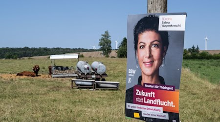 Zwjazkarstwo Sahra Wagenknecht njezdokonja jenož w Durinskej, ale tež w Sakskej a Braniborskej ze stawa dobre wuslědki - a rěči nětko sobu. (Archivbild) / Foto: Hannes P Albert/dpa