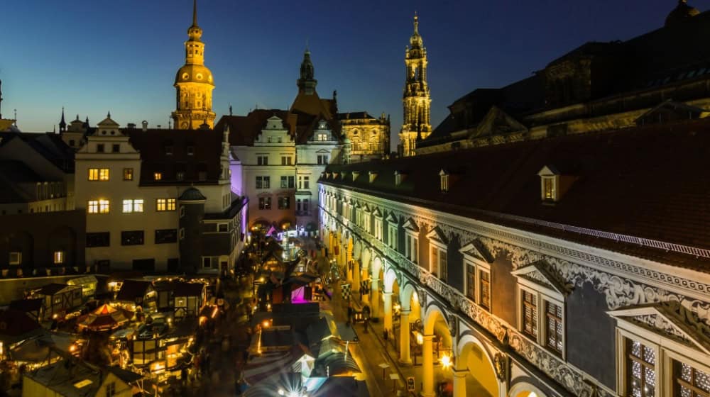 Der Mittelalter-Weihnachtsmarkt im Dresdner Stallhof / Bild: Schlösserland Sachsen / Fotograf: Jan Windisch 