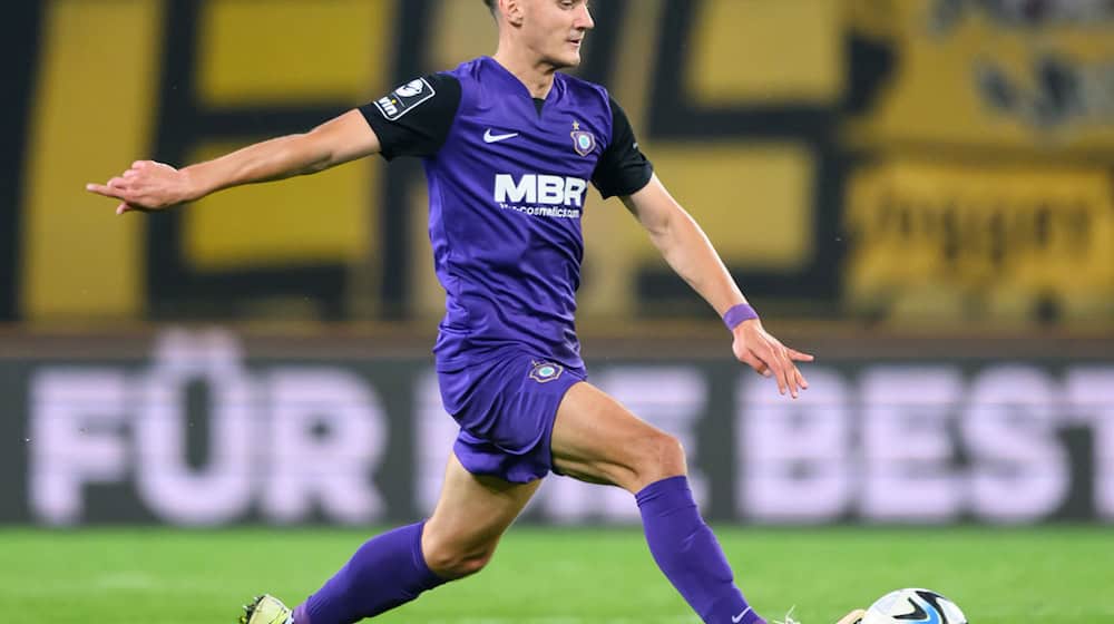 Omar Sijaric scores three times for FC Erzgebirge Aue in the 6:4 win in Sandhausen / Photo: Robert Michael/dpa