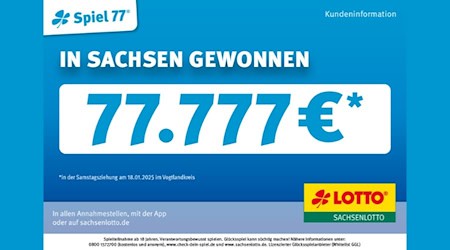 Die Spiel 77-Ziehung am Samstag, den 18. Januar, beschert einem Spieler aus dem Vogtlandkreis ein Plus von 77.777 Euro