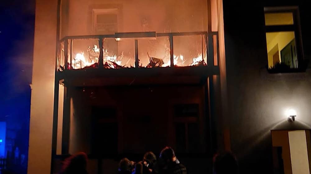 Wohnunsgbrand zu Neujahr in der Meißner Lutherstraße. Foto: Feuerwehr Meißen