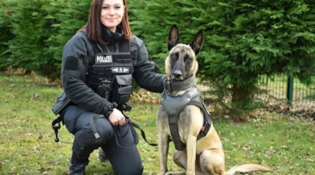 Polizeihund mit Hundeführerin