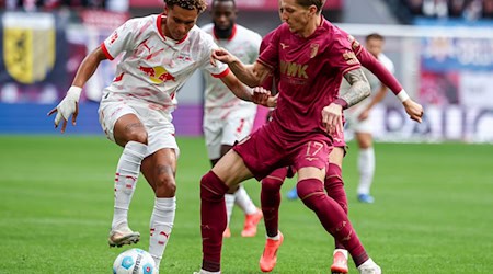 RB Leipzig have to do without Anotnio Nusa (l.) in Augsburg. / Photo: Jan Woitas/dpa