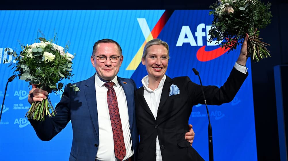 Der AfD-Bundesvorsitzende Tino Chrupalla trat als Direktkandidat im Görlitzer Wahlkreis an. / Foto: Sören Stache/dpa-Pool/dpa