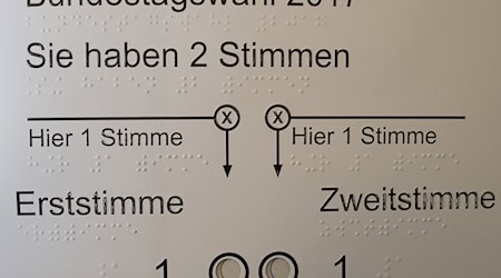 Así puede ser una plantilla de votación para invidentes. (Foto de archivo) / Foto: Klaus-Dietmar Gabbert/dpa