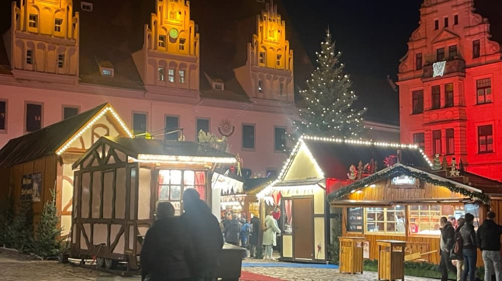 Blick auf den Meißner Weihnachtsmarkt. Foto: Ulf Mallek