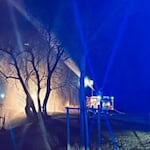 Ein Funken genügt: Feuer in einer Baumkrone in Klipphausen. Foto: Feuerwehr