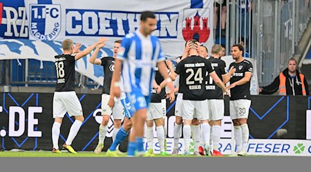 Preußen Münster spielte eine nahezu perfekte erste Hälfte. / Foto: Sebastian Christoph Gollnow/dpa