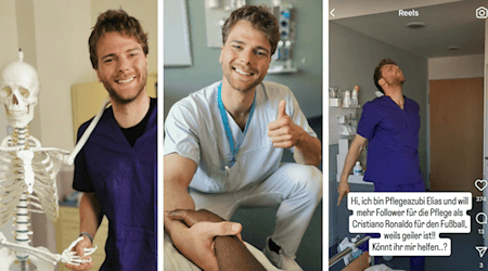 Neustart in die Pflege: Elias Ernsts Wechsel vom Büro zur Menschlichkeit / Quelle: Collage Instagram ©pflegemitelias
