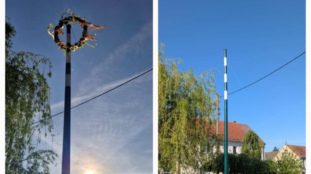 Der Maibaum in Jessen ist weg. Foto: FB