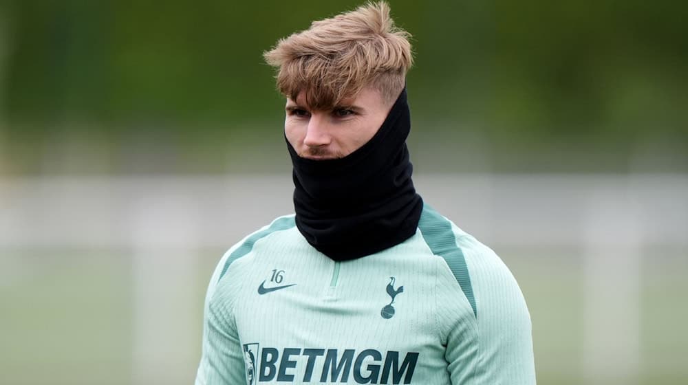 Timo Werner beim Training von Tottenham. / Foto: Bradley Collyer/PA Wire/dpa