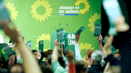 Auf dem Landesparteitag der Grünen fiel die Entscheidung über die künftige Führung. / Foto: Sebastian Willnow/dpa