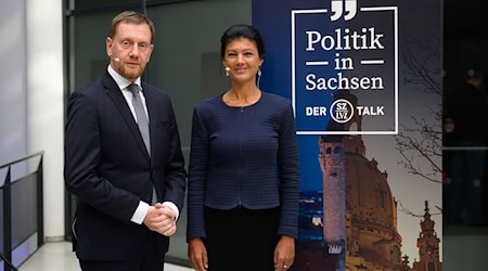 Sahra Wagenknecht unterstützt Regierungschef Michael Kretschmer bei einem Vorschlag zu Russland (Archivbild). / Foto: Robert Michael/dpa