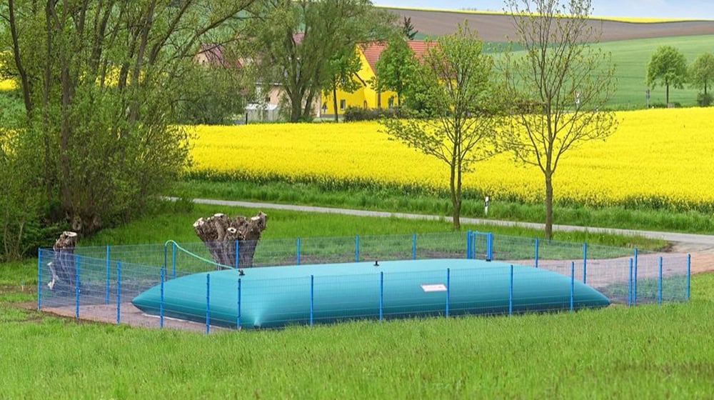Eine mobile Löschwasserzisterne. Foto: Veolia