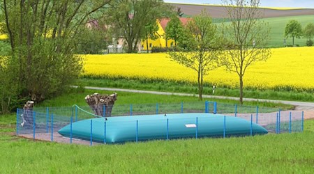 Eine mobile Löschwasserzisterne. Foto: Veolia