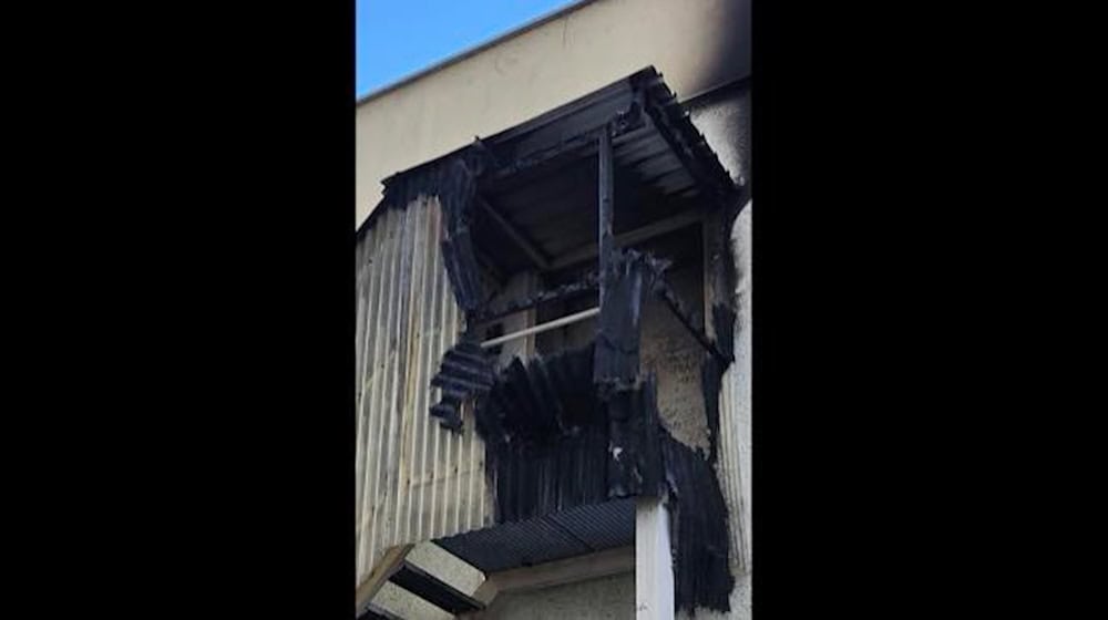 Das war einmal eine Außentreppe am Gebäude in Riesa. Foto: Feuerwehr 