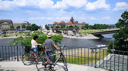 The remains of Dresden's partially collapsed Carola Bridge should be removed by the end of the year. (Archive image) / Photo: Robert Michael/dpa