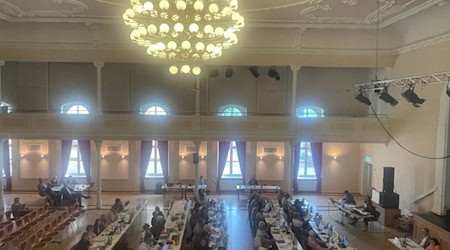 Blick in den Kreistag in der Börse Coswig. Foto: Mallek