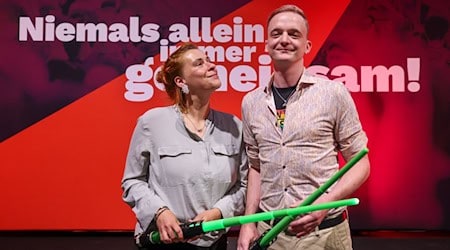 Anja Eichhorn and Marco Böhme are the new state chairpersons of the Saxon Left Party. / Photo: Jan Woitas/dpa