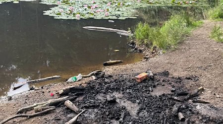 Die Reste des Feuers. Foto: Stadtverwaltung Coswig