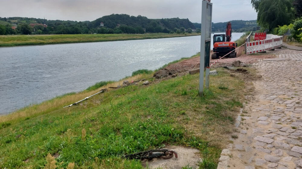 Die Fähranlegestellen in Niederlommatzsch und Diesbar-Seußlitz sind fast wie geplant einsatzbereit. Foto: Kristin Göpfert - Verkehrsgesellschaft Meißen mbH