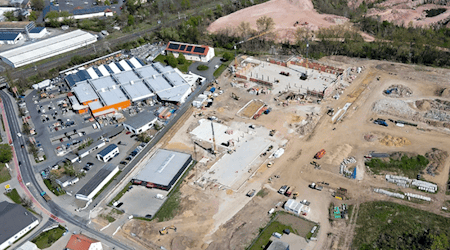 Blick von oben auf das Areal. Das Foto entstand bereits im April. Foto: Halsdorfer + Ingenieure Projekt Gmbh