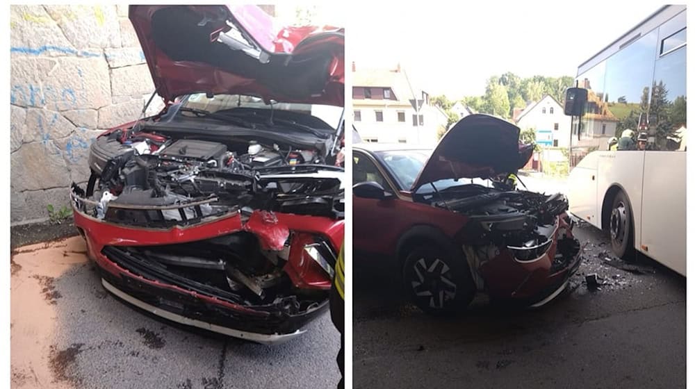 Schwerer Unfall mit Bus in Robschütz. Foto: Feuerwehr 