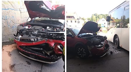 Schwerer Unfall mit Bus in Robschütz. Foto: Feuerwehr 