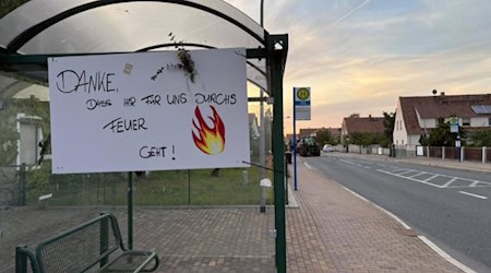 Dank der Einwohner an die Einsatzkräfte. Foto: privat