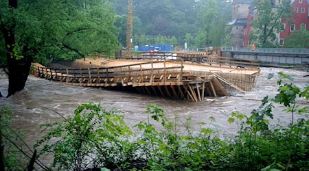 Die Zwickauer Mulde wurde zuletzt 2013 von einem starken Hochwasser heimgesucht und soll besser gesichert werden (Archivbild).  / Foto: picture alliance / dpa