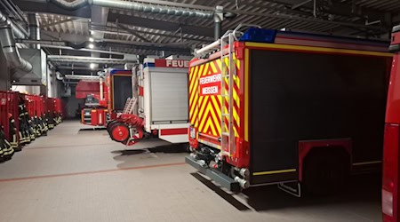 Die Feuerwehr Meißen vor dem Einsatz. Foto: Feuerwehr Meißen