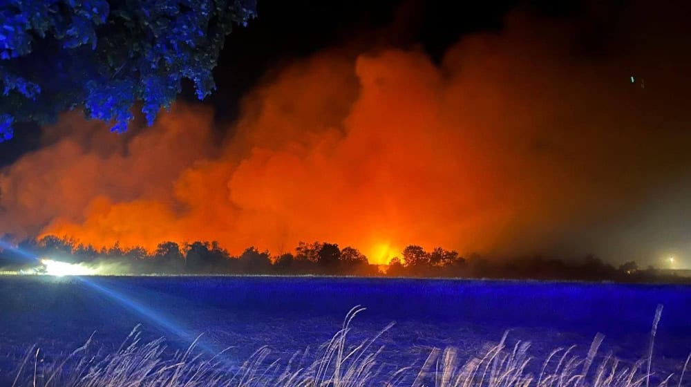 Brand in der Gohrischheide. Foto: Feuerwehr Moritzburg