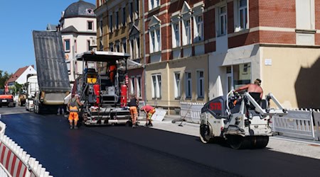 In den letzten Zügen: Die Lutherstraße wird Ende August wieder freigegeben. Foto: Stadtverwaltung Meißen