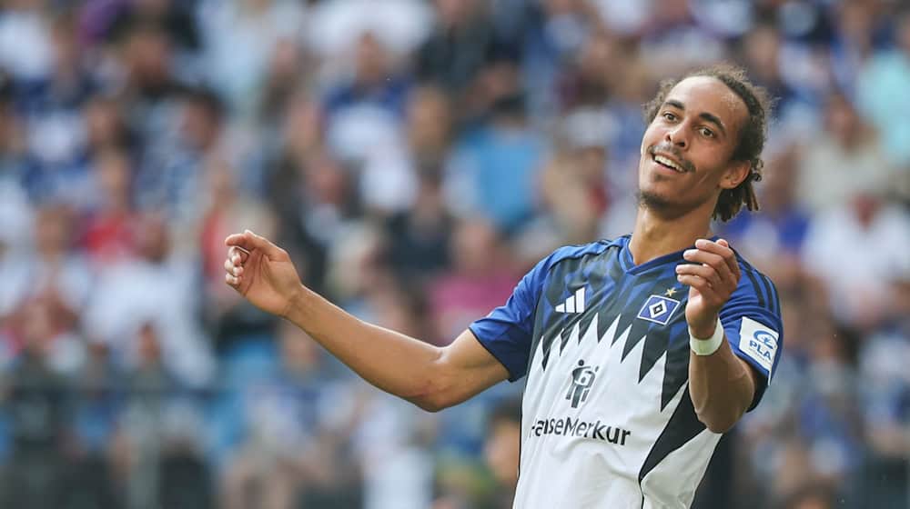 New HSV captain: Yussuf Poulsen / Photo: Christian Charisius/dpa