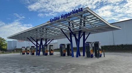 Die neue Ladestation von EnBW bei Wilsdruff. Foto: privat