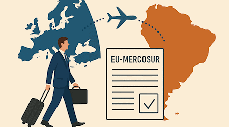 Das EU-Mercosur-Abkommen bringt Bewegung in die Reisetätigkeit: Zwischen Europa und Südamerika entstehen neue Geschäftsbeziehungen, Handelsrouten und Chancen für Unternehmen und Reisende gleichermaßen. Bildquelle: Chat GPT