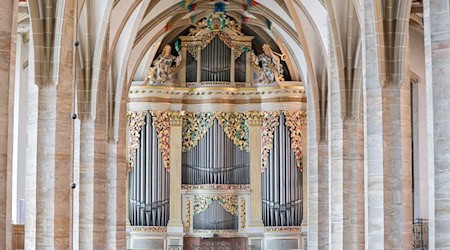 Blick auf die Silbermann-Orgel im Dom St. Marien Freiberg. Hier zeigen die Preisträger des diesjährigen Gottfried-Silbermann-Orgelwettbewerbs beim Abschlusskonzert der Silbermann-Tage noch einmal ihr Können. (Archivbild) / Foto: Jan Woitas/dpa-Zentralbild/ZB