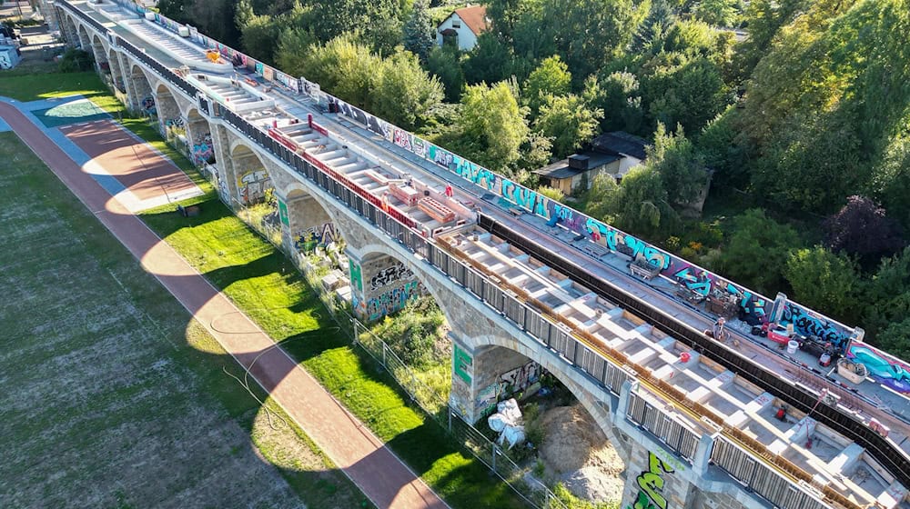 El viaducto de Sellerhäuser: el puente ferroviario de más de 100 años de antigüedad pasará a formar parte del "Parkbogen Ost" de Leipzig. (Foto de archivo) / Foto: Jan Woitas/dpa