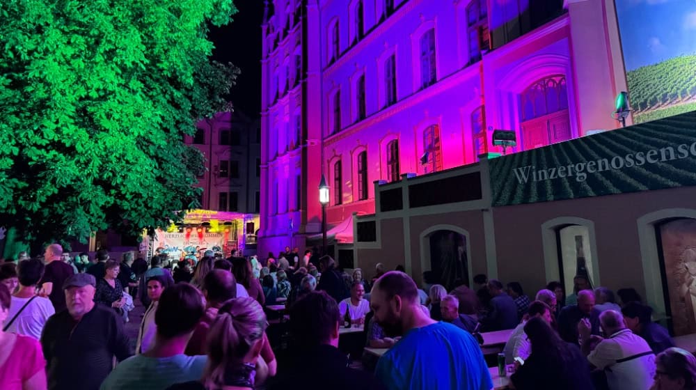 Dichtes Gedränge uum Weinfest in der Innenstadt. Foto: Ulf Mallek