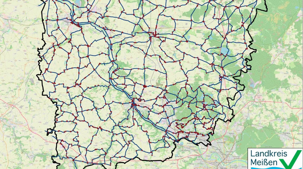 Radwegenetz im Landkreis Meißen. Bildquelle: Landkreis Meißen
