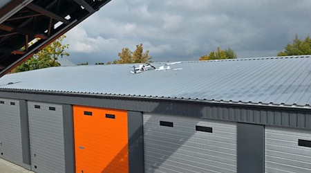 Die abgestürzte Drohne in Kesselsdorf. Foto: Feuerwehr Wilsdruff