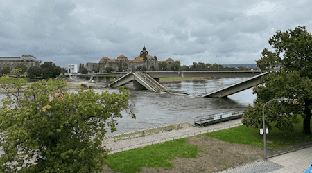 Carolabrücke 2024, kurz nach dem Einsturz von Zug C (Bild: Thomas Wolf)