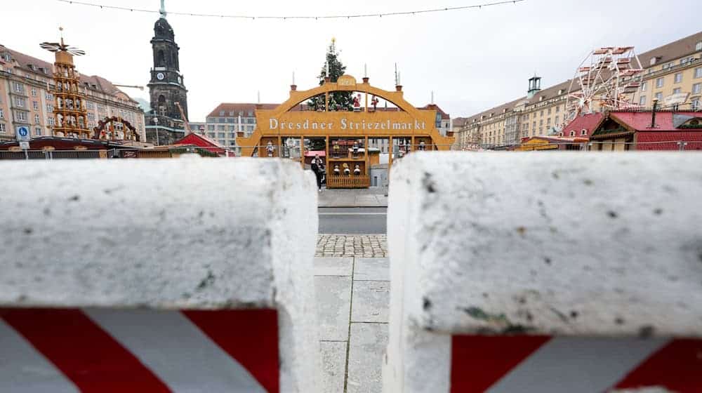 The Christmas markets around the Striezelmarkt are also to be better protected. / Photo: Sebastian Kahnert/dpa