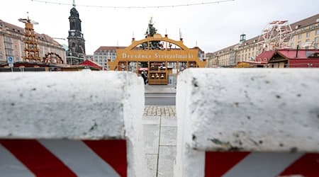 The Christmas markets around the Striezelmarkt are also to be better protected. / Photo: Sebastian Kahnert/dpa
