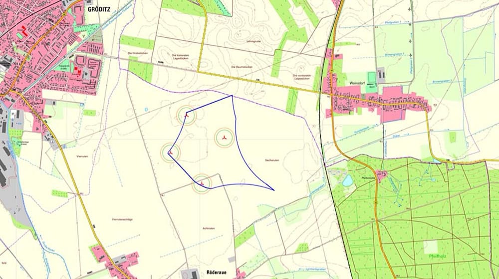 Hier sollen die vier Anlagen aufgebaut werden. Grafik: Sachsen-Energie