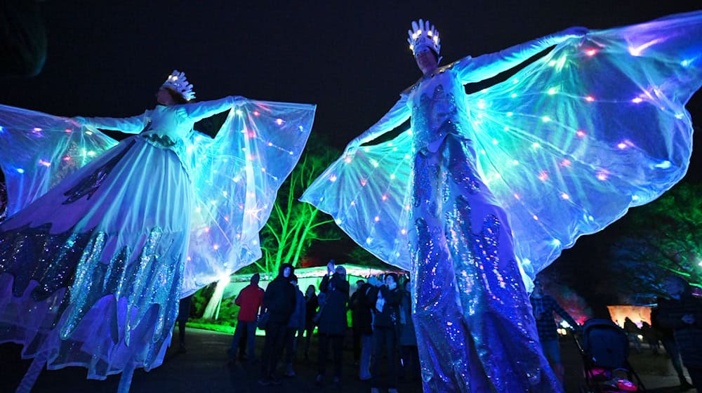 Winter illuminations are already a tradition in Erfurt's egapark. This season, there will once again be an illuminated spectacle. (Archive image) / Photo: Martin Schutt/dpa