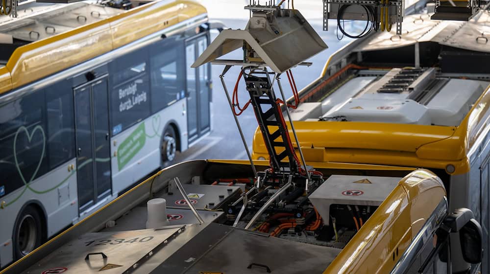 Many bus companies from Saxony, Saxony-Anhalt and Thuringia meet in Landsberg for the 20th Central German Bus and Coach Days. (Symbolic image) / Photo: Hendrik Schmidt/dpa