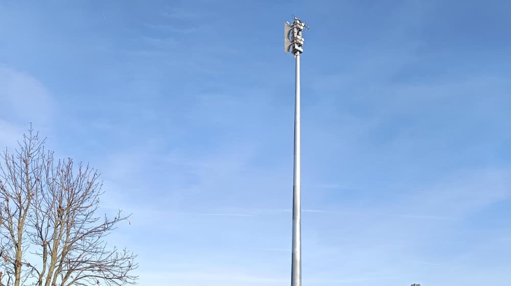 Multifunktionale Sirene in Lommatzsch. Foto: Landratsamt Meißen