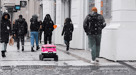 Essenslieferung mit dem Roboter in Prag. Foto: Foodora